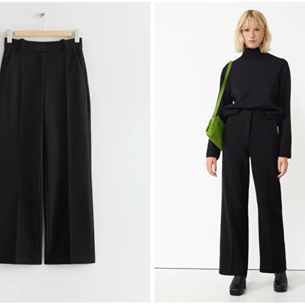 & Other Stories Wide Press Crease Trousers Size 2